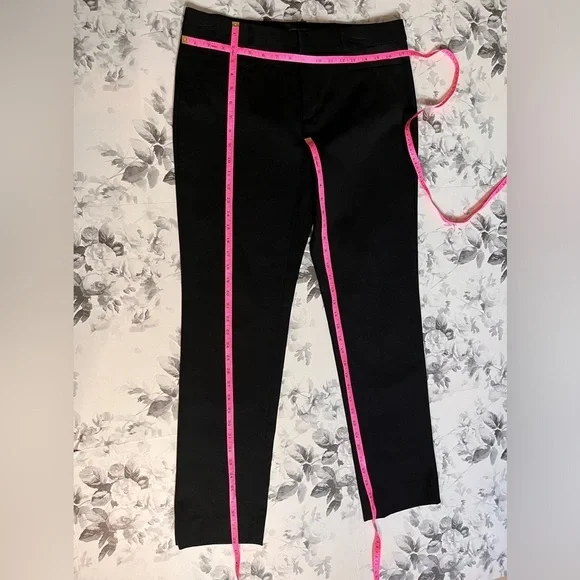 NWT Banana Republic Sloan Pants Flat front stretch Black detail Size 10 Long - Picture 7 of 13